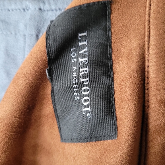 Liverpool Los Angeles XL Faux Suede Utility Shacket Penny Brown Jacket - Picture 9 of 9